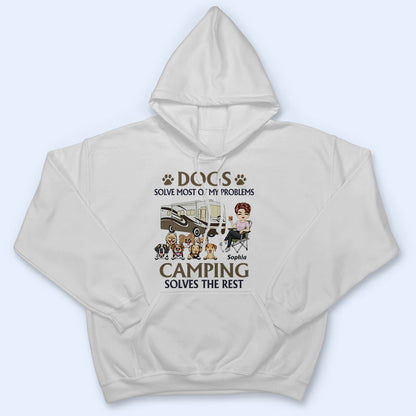 A Girl Her Dog & Her Camper - Camping Gift - Personalized Custom T Shirt
