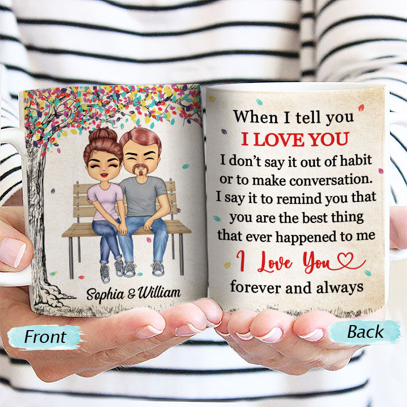 I Love You Forever And Always Chibi Couple - Personalized Custom White Edge-to-Edge Mug