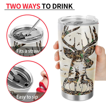Our Home Ain't No Castle Deer Camo - Couple Gift - Personalize Custom Tumbler