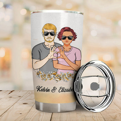 We Carefully Selected Each Other Golden Rose - Couple Gift - Personalized Custom Tumbler
