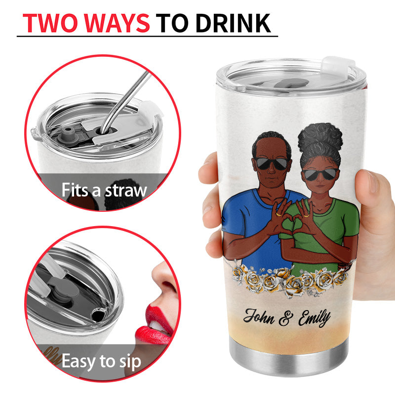 We Carefully Selected Each Other Golden Rose - Couple Gift - Personalized Custom Tumbler