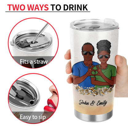 We Carefully Selected Each Other Golden Rose - Couple Gift - Personalized Custom Tumbler