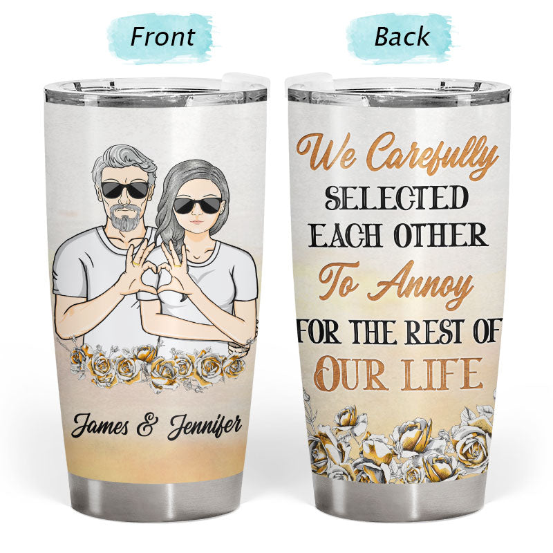 We Carefully Selected Each Other Golden Rose - Couple Gift - Personalized Custom Tumbler
