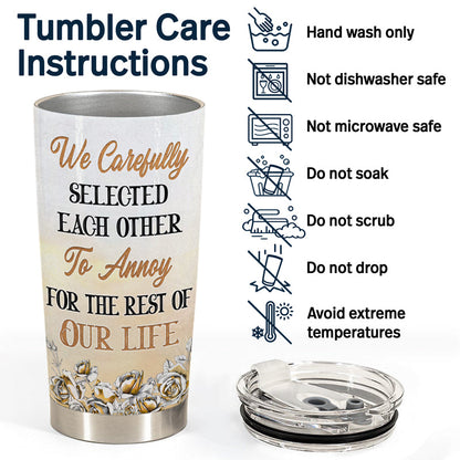 We Carefully Selected Each Other Golden Rose - Couple Gift - Personalized Custom Tumbler