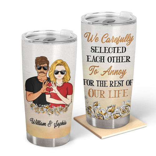 We Carefully Selected Each Other Golden Rose - Couple Gift - Personalized Custom Tumbler