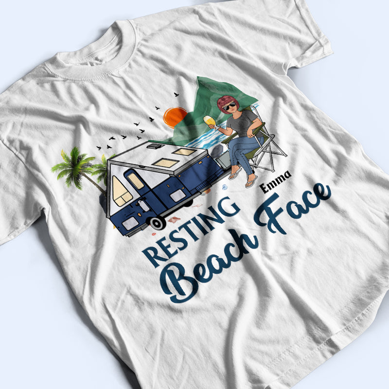 Camping Beach Resting Beach Face - Beach Life - Personalized Custom T Shirt