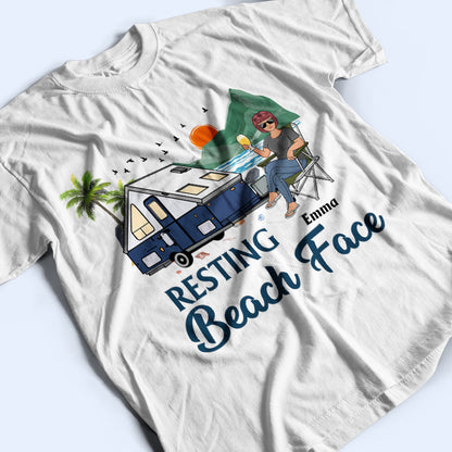 Camping Beach Resting Beach Face - Beach Life - Personalized Custom T Shirt