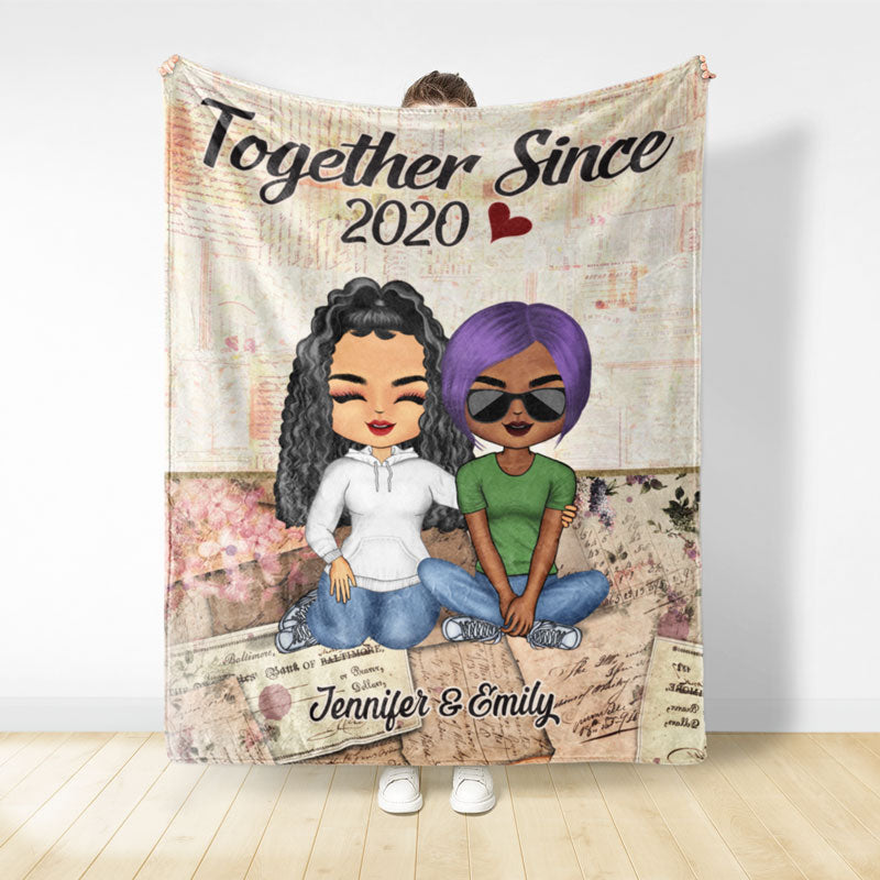 Together Since Husband Wife - Couple Gift - Personalized Custom Fleece Blanket