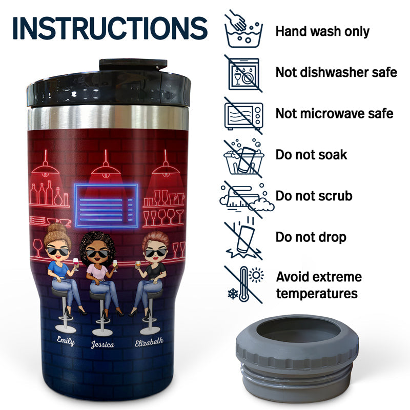 Here's To Another Year Of Bonding Over Alcohol Best Friends - Bestie BFF Gift - Personalized Custom Triple 3 In 1 Can Cooler