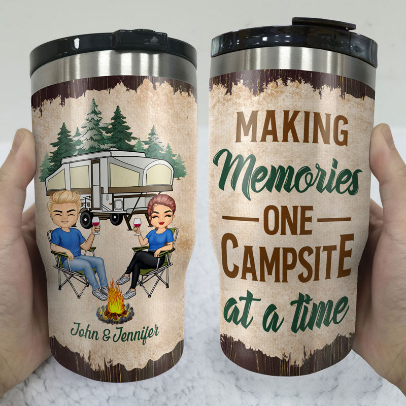 Camping Partners For Life Husband Wife - Couple Gift - Personalized Custom Triple 3 In 1 Can Cooler