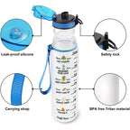 Husband And Wife Camping Partners For Life - Couple Gift - Personalized Custom Water Tracker Bottle
