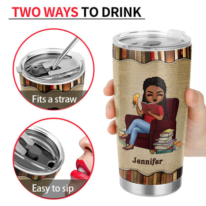 Never Underestimate An Old Lady Who Loves Reading - Personalized Custom Tumbler