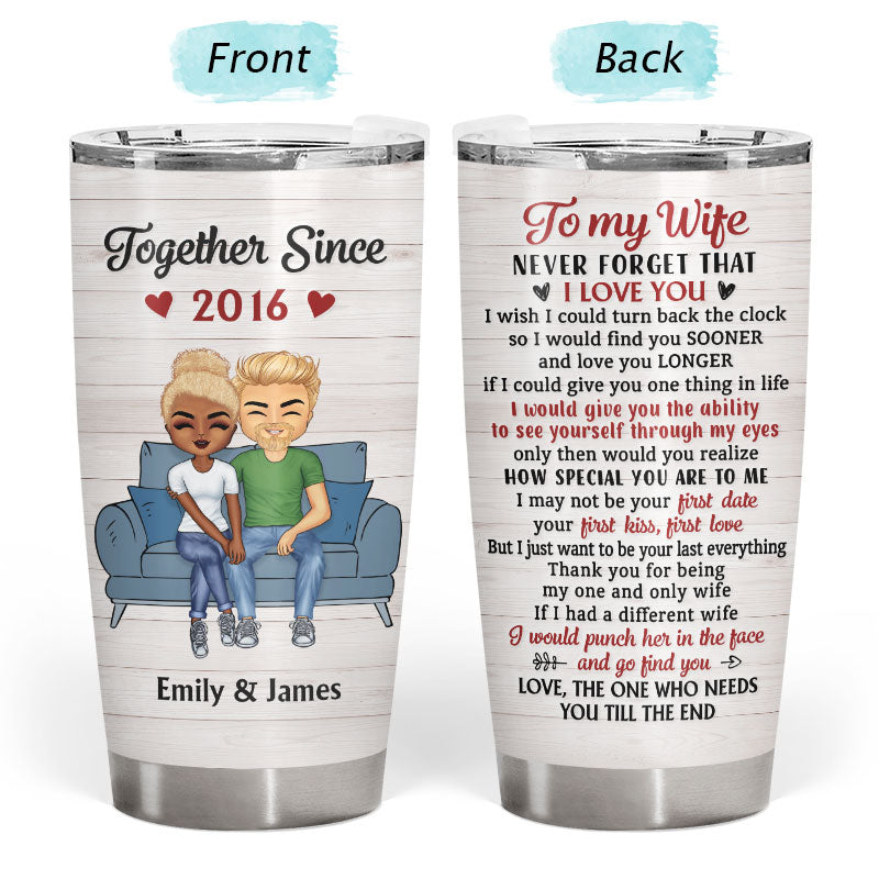 Never Forget That I Love You Husband Wife - Gift For Couples - Personalized Custom Tumbler