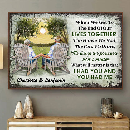 When We Get To The End Of Our Lives Together Husband Wife Family Skin - Gift For Old Couples - Personalized Custom Poster