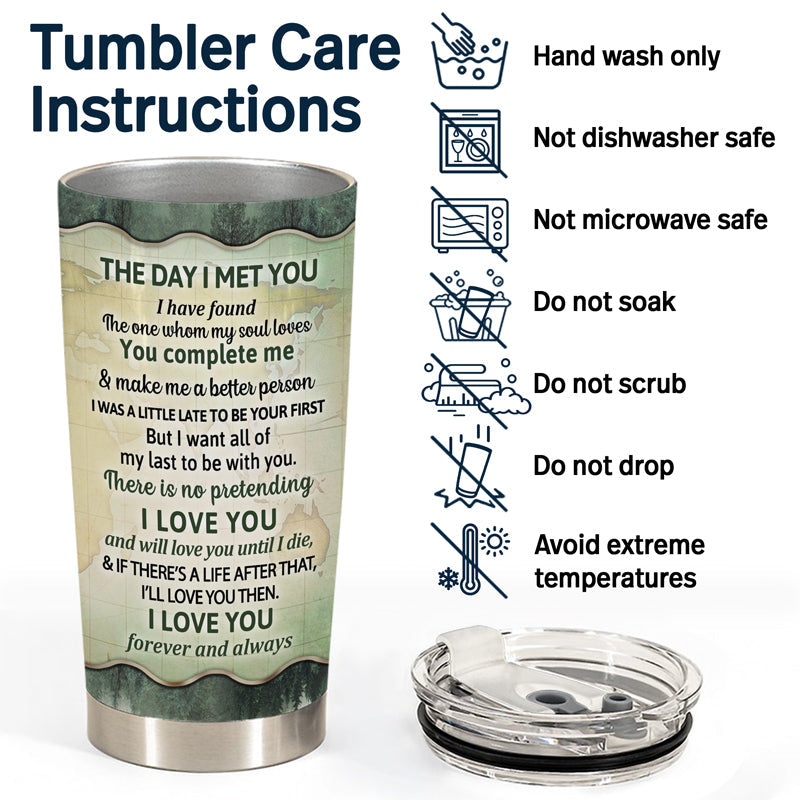 You And Me We Got This The Day I Met Husband Wife - Gift For Camping Couples - Personalized Custom Tumbler