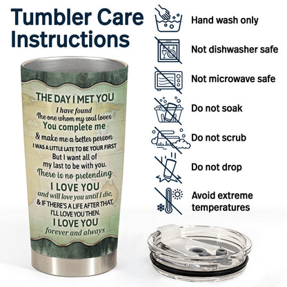 You And Me We Got This The Day I Met Husband Wife - Gift For Camping Couples - Personalized Custom Tumbler