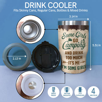 Camping Queen Classy Sassy & A Bit Smart Assy - Personalized Custom Triple 3 In 1 Can Cooler