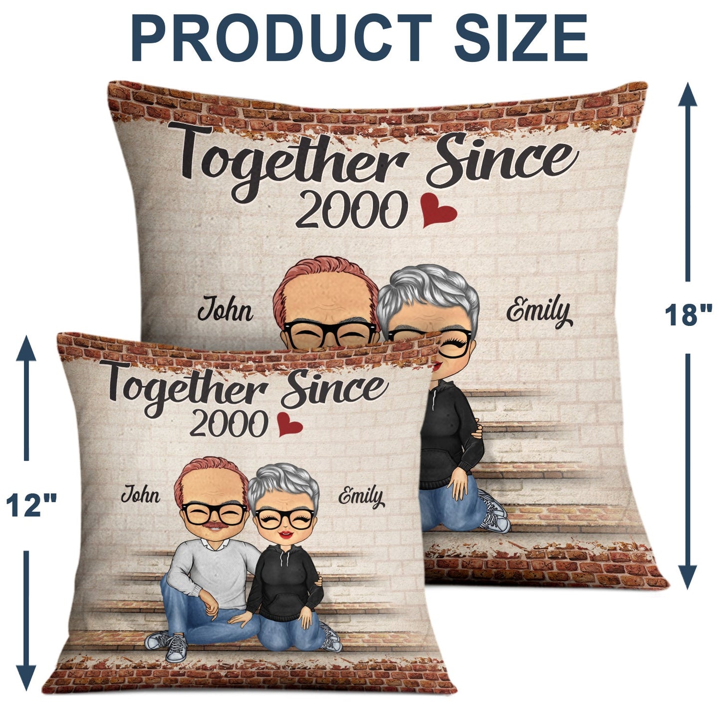 Together Since Husband Wife - Gift For Couples - Personalized Custom Pillow