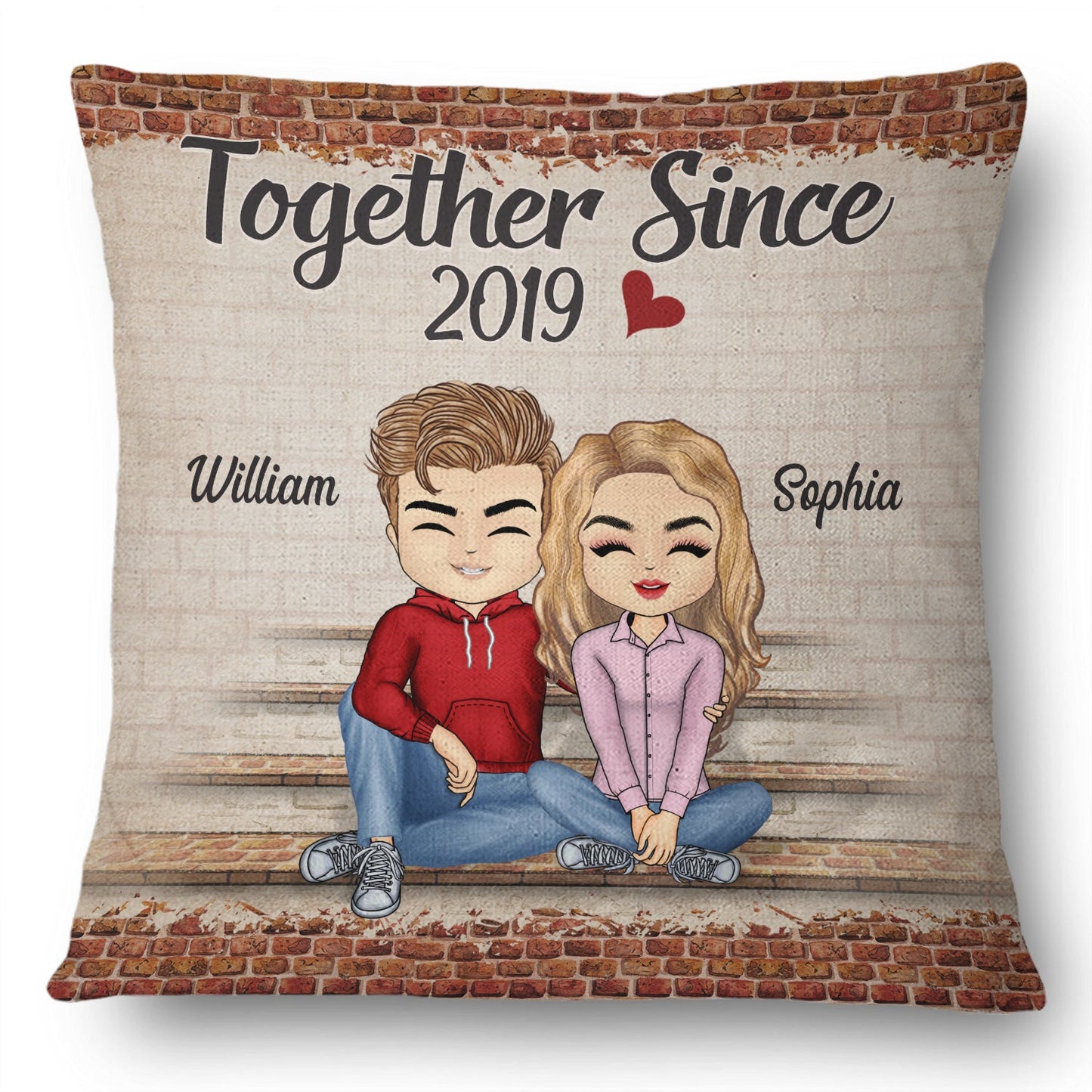 Together Since Husband Wife - Gift For Couples - Personalized Custom Pillow