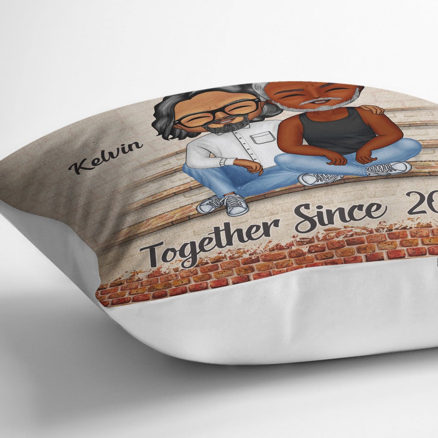All Because Two People Swiped Right Together Since Husband Wife - Gift For Couples - Personalized Custom Pillow