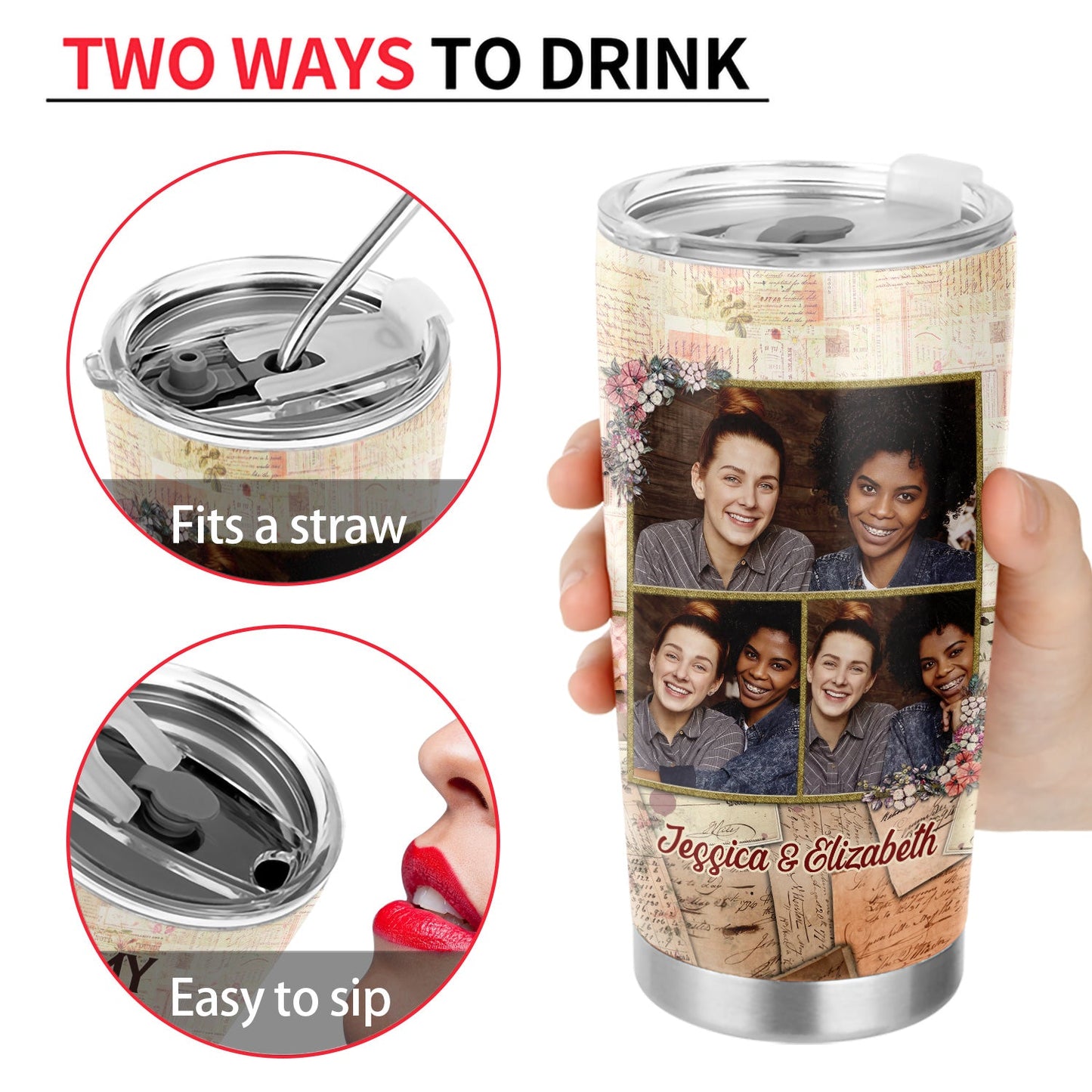 Custom Photo Together Since Husband Wife - Couple Gift - Personalized Custom Tumbler