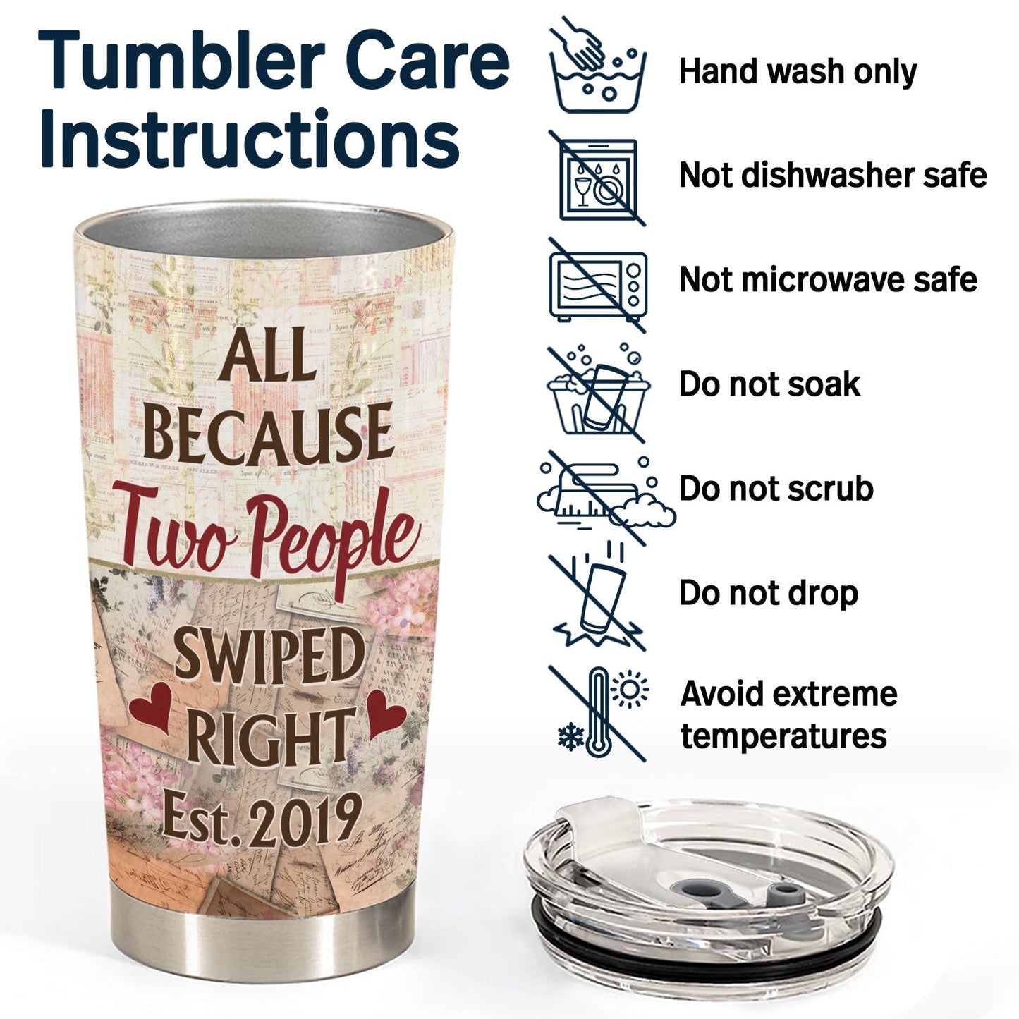 Custom Photo Together Since Husband Wife - Couple Gift - Personalized Custom Tumbler