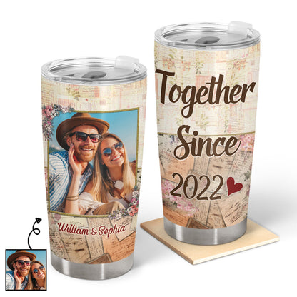Custom Photo Together Since Husband Wife - Couple Gift - Personalized Custom Tumbler