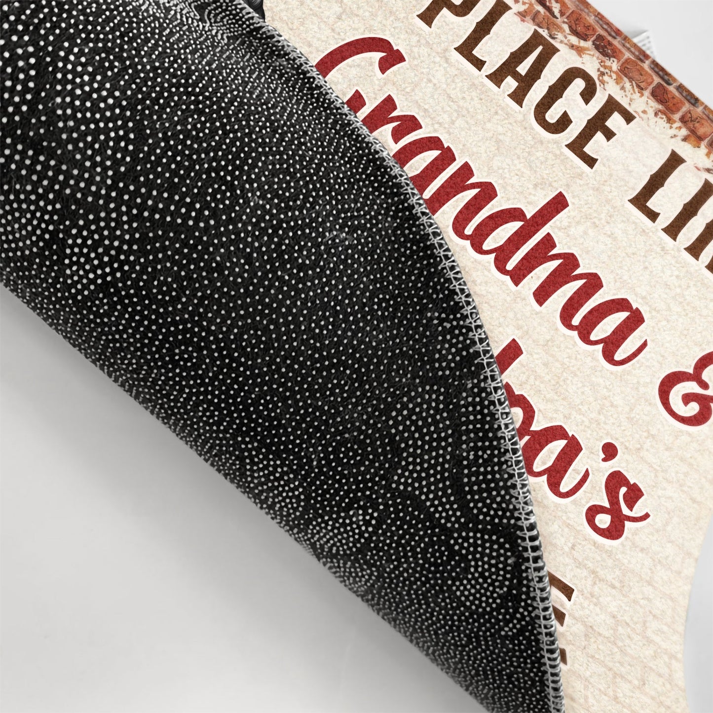 There's No Place Like Grandma And Grandpa's House Grandparents Chibi Couple - Family Gift - Personalized Custom Doormat