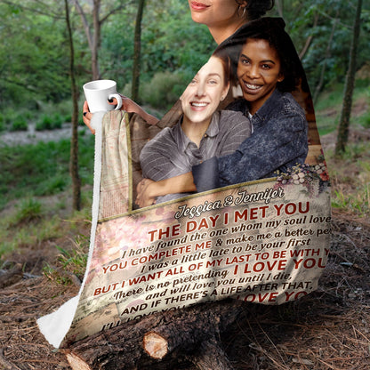 Custom Photo The Day I Met You I Have Found The One Whom My Soul Loves Husband Wife - Couple Gift - Personalized Custom Fleece Blanket