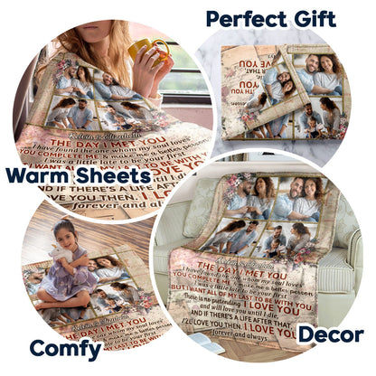 Custom Photo The Day I Met You I Have Found The One Whom My Soul Loves Husband Wife - Couple Gift - Personalized Custom Fleece Blanket