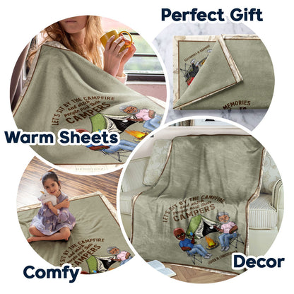 This Is Our Camping Cuddling Blanket Camping - Anniversary, Birthday Gift For Spouse, Husband, Wife, Boyfriend, Girlfriend - Personalized Custom Fleece Blanket