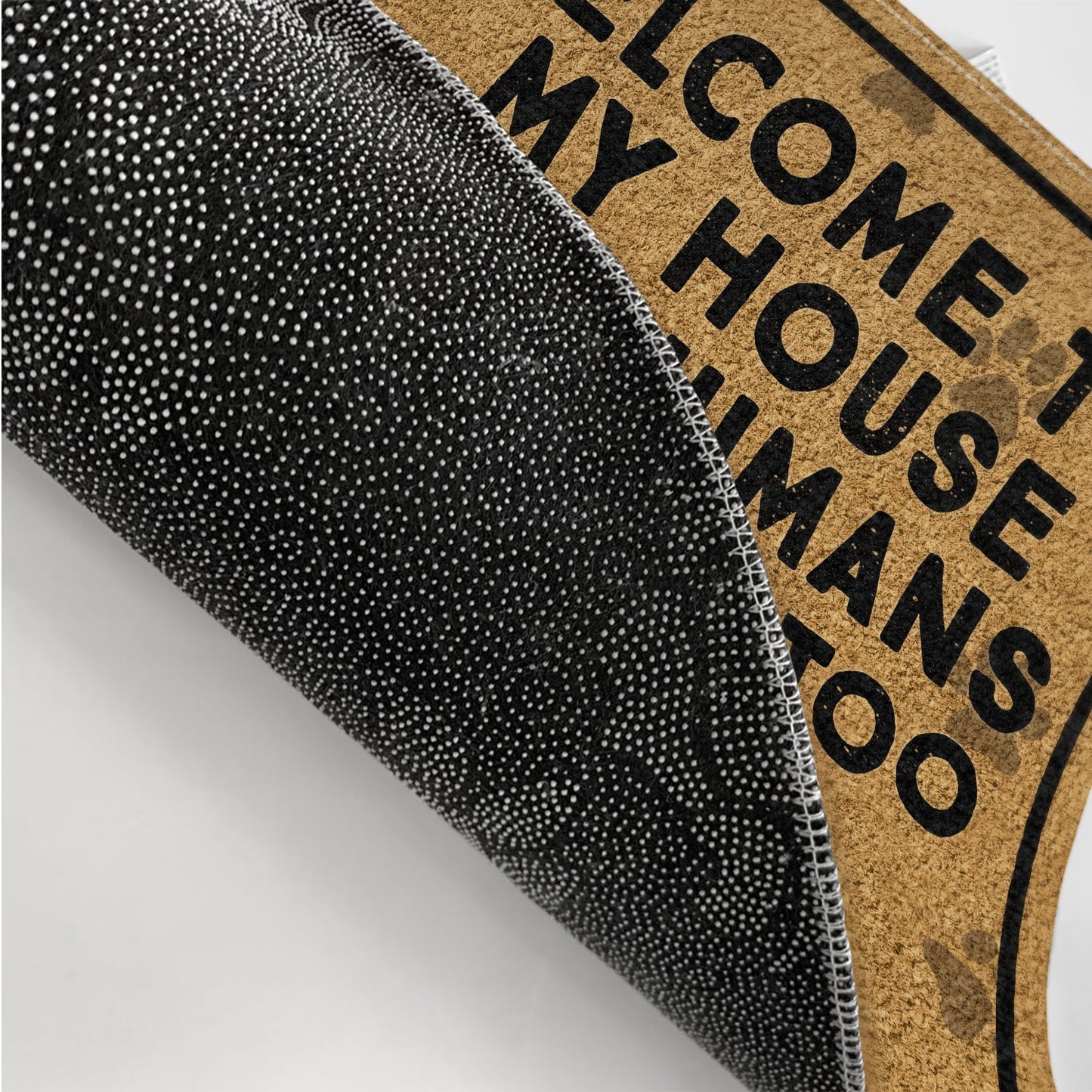 Welcome To Our House The Humans Live Here Too Couples - Gift For Dog Lovers & Cat Lovers - Personalized Custom Doormat