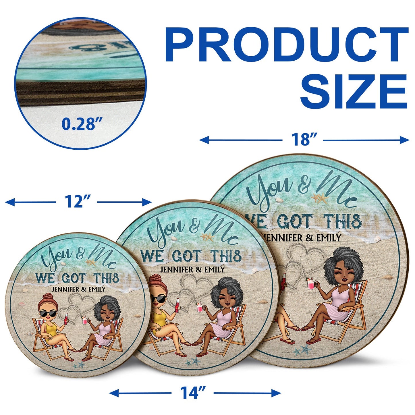 I Love You To The Beach And Back - Home Decor, Backyard Decor, Gift For Couples, Husband, Wife - Personalized Custom Wood Circle Sign