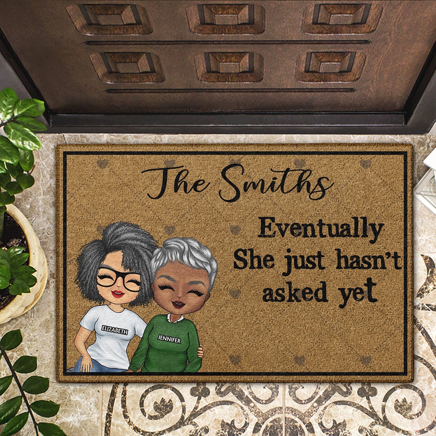 Eventually He Just Hasn't Asked Yet Couples - Home Decor, Anniversary, Birthday Gift For Spouse, Husband, Wife, Boyfriend, Girlfriend - Personalized Custom Doormat