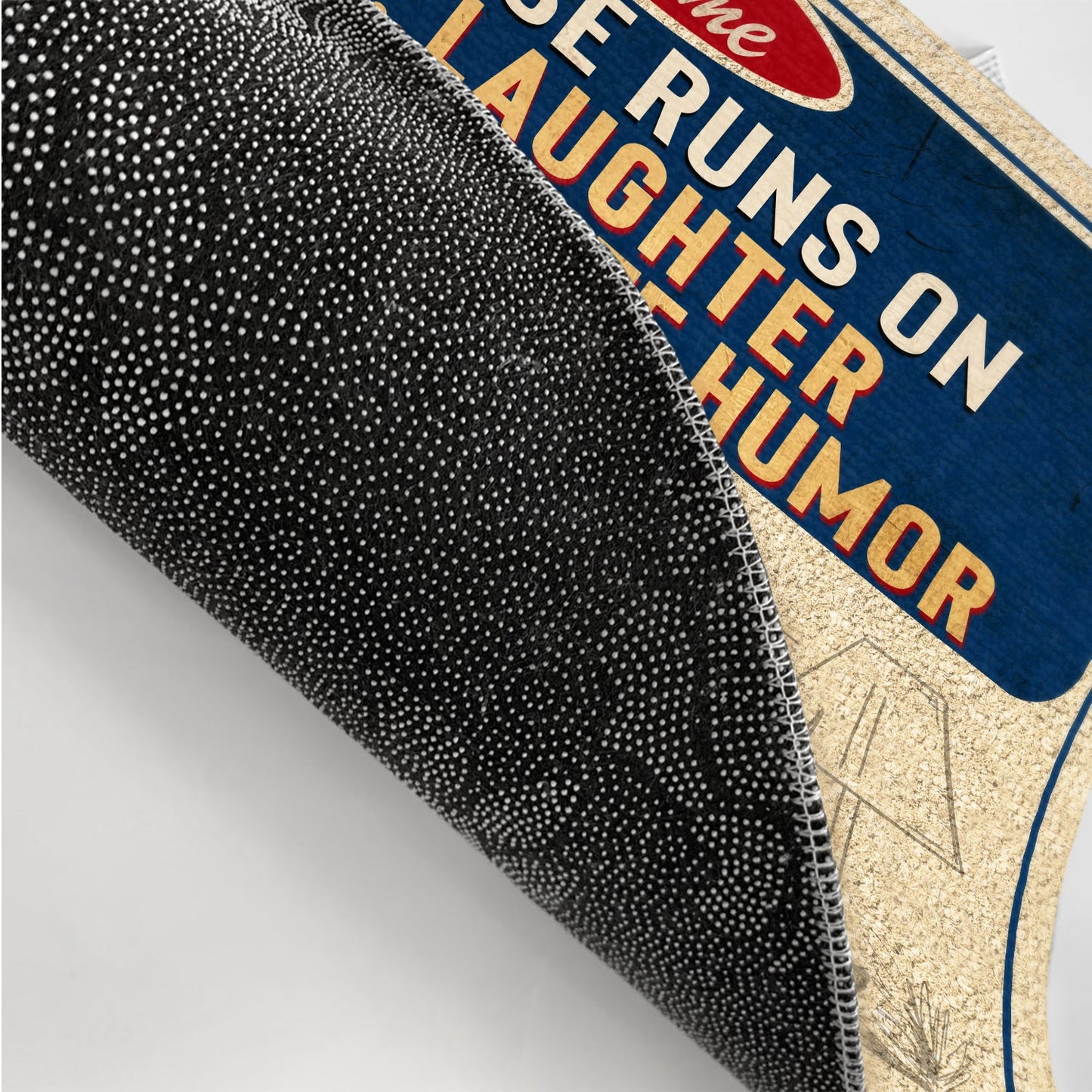 Our House Runs On Love Laughter And Inappropriate Humor - Home Decor, Birthday Gift For Couples, Husband, Wife, Family - Personalized Custom Doormat