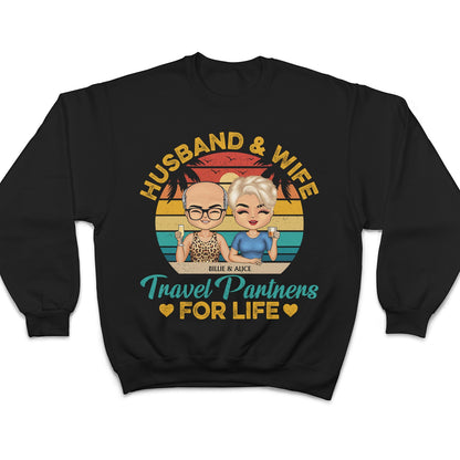 Husband And Wife Travel Partners For Life Beach - Anniversary, Vacation, Funny Gift For Couples, Family - Personalized Custom T Shirt