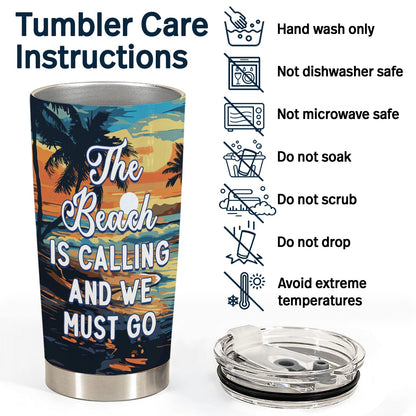 You And Me And The Sea - Anniversary, Loving Gifts For Couples, Beach Lovers, Traveling Lovers - Personalized Custom Tumbler