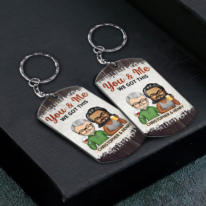 When I Say I Love You More Chibi - Anniversary, Vacation, Funny Gift For Couples, Family - Personalized Aluminum Keychain