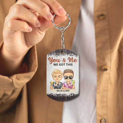 When I Say I Love You More Chibi - Anniversary, Vacation, Funny Gift For Couples, Family - Personalized Aluminum Keychain