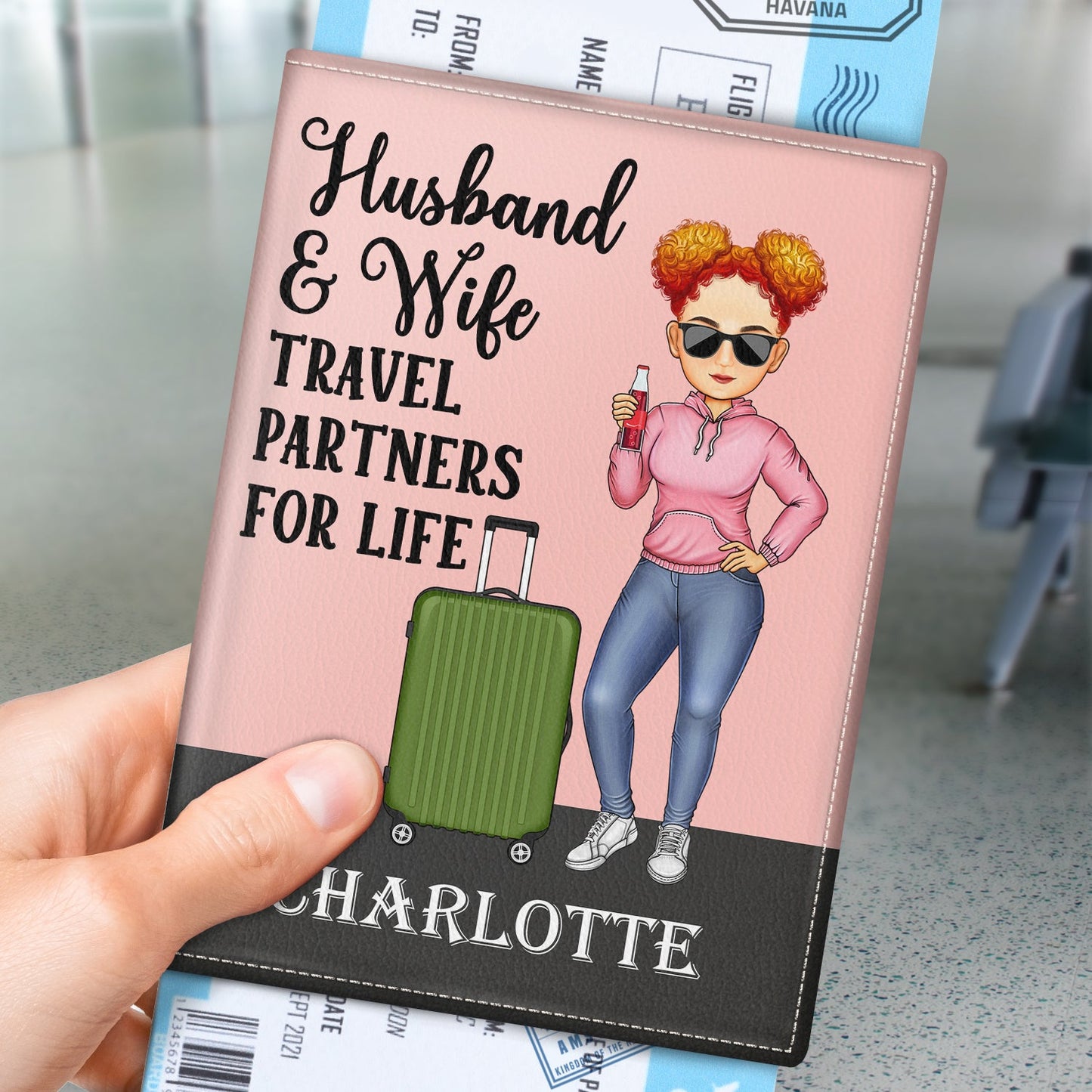 Husband And Wife Travel Partners For Life Traveling - Anniversary, Vacation, Funny Gift For Couples, Family, Husband, Wife - Personalized Passport Cover, Passport Holder