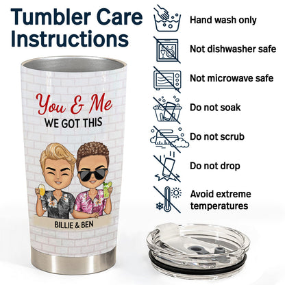 Sometimes It's Hard To Find Words Chibi - Anniversary, Vacation, Funny Gift For Couples, Family - Personalized Tumbler