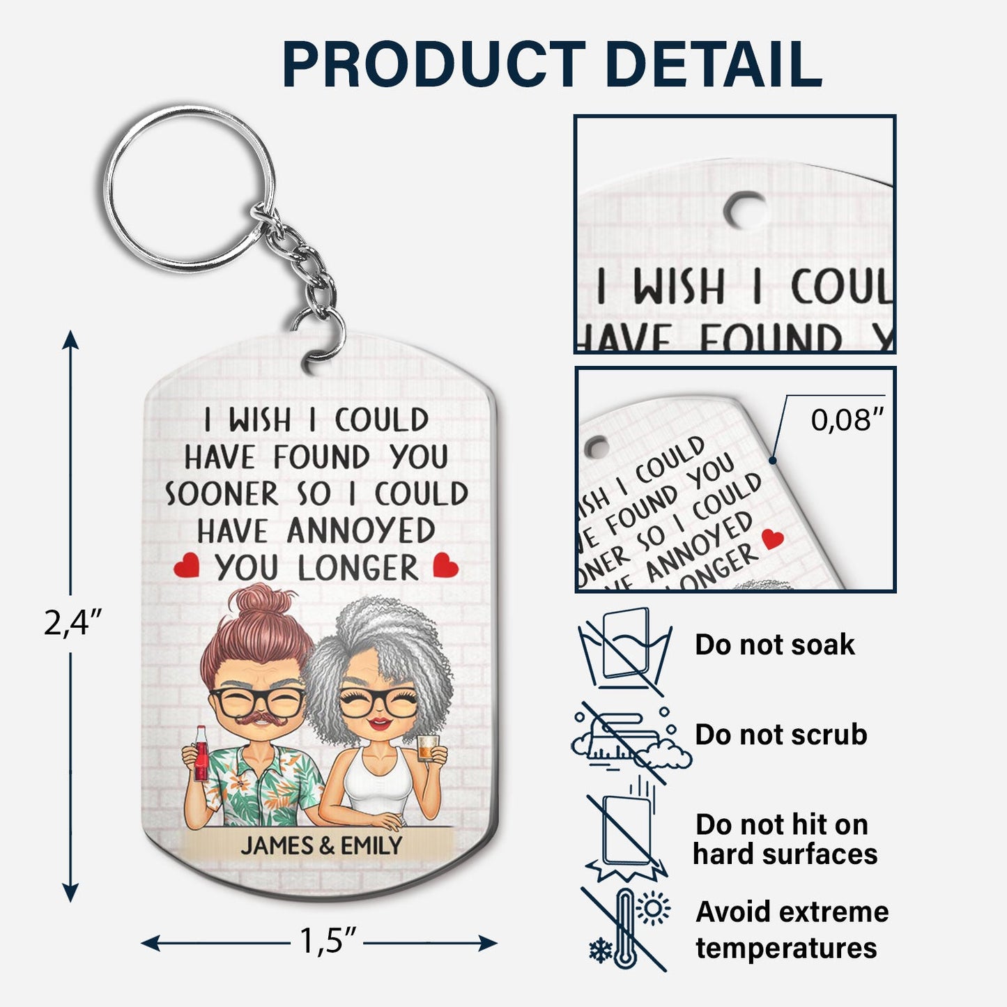 In Case You Need A Little Reminder Chibi - Anniversary, Vacation, Funny Gift For Couples, Family - Personalized Aluminum Keychain