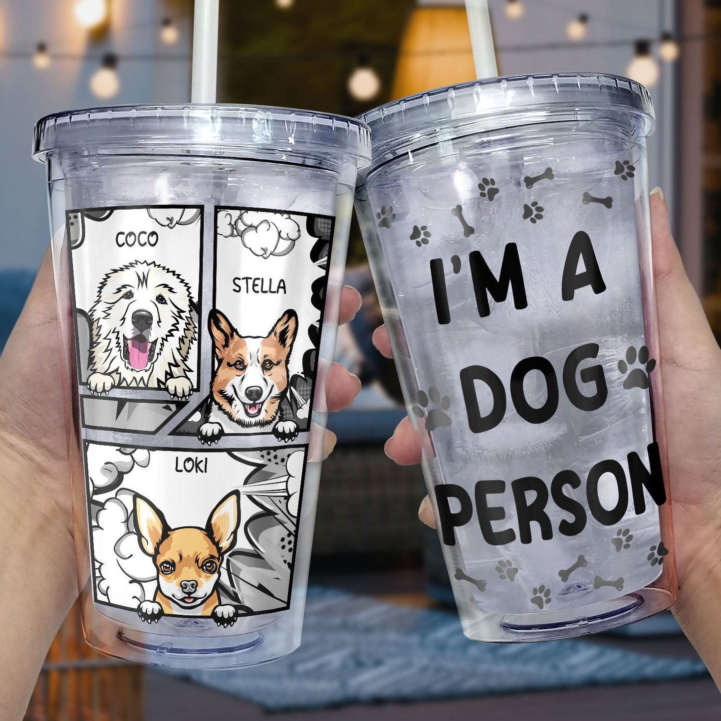 I'm A Dog Person - Birthday, Travel Gift For Dog Lovers, Pet Owners - Personalized Acrylic Insulated Tumbler With Straw