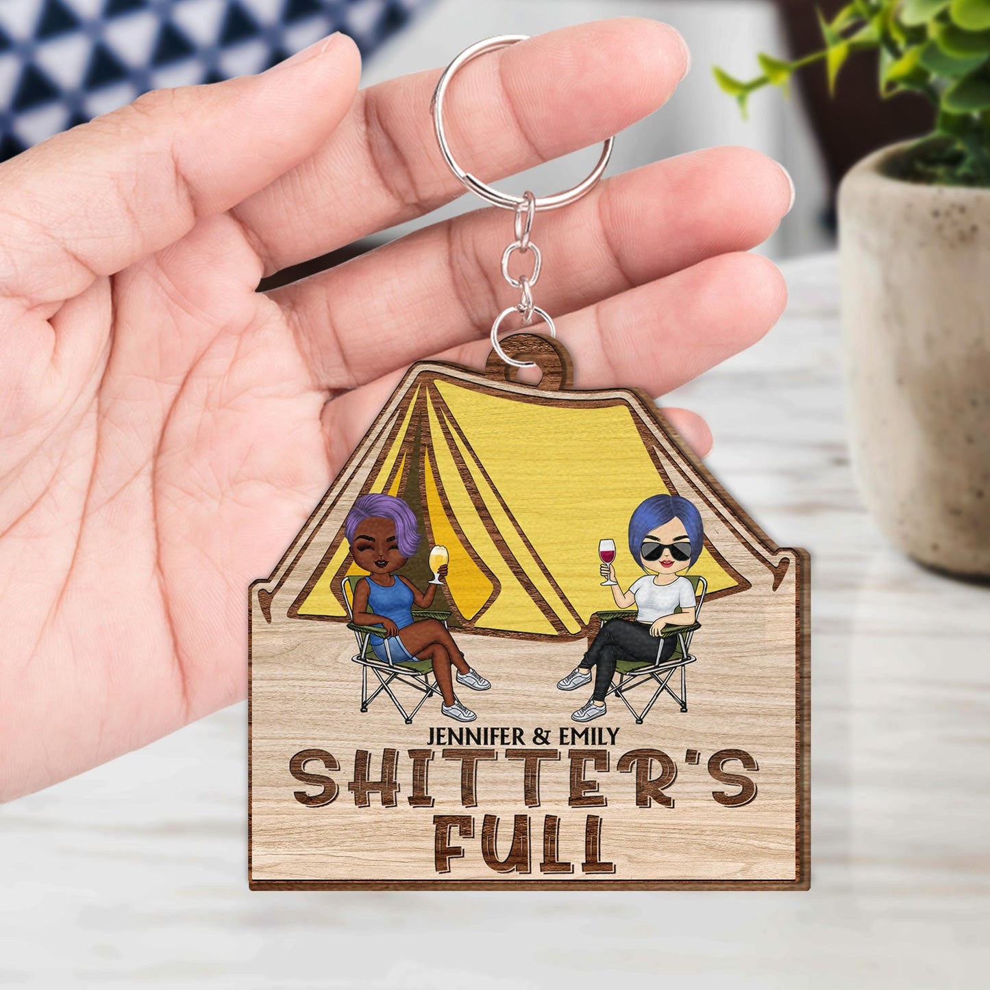 Keys To The Camper Vintage RV - Funny, Loving Gifts For Couples, Camping Lovers - Personalized Wooden Keychain