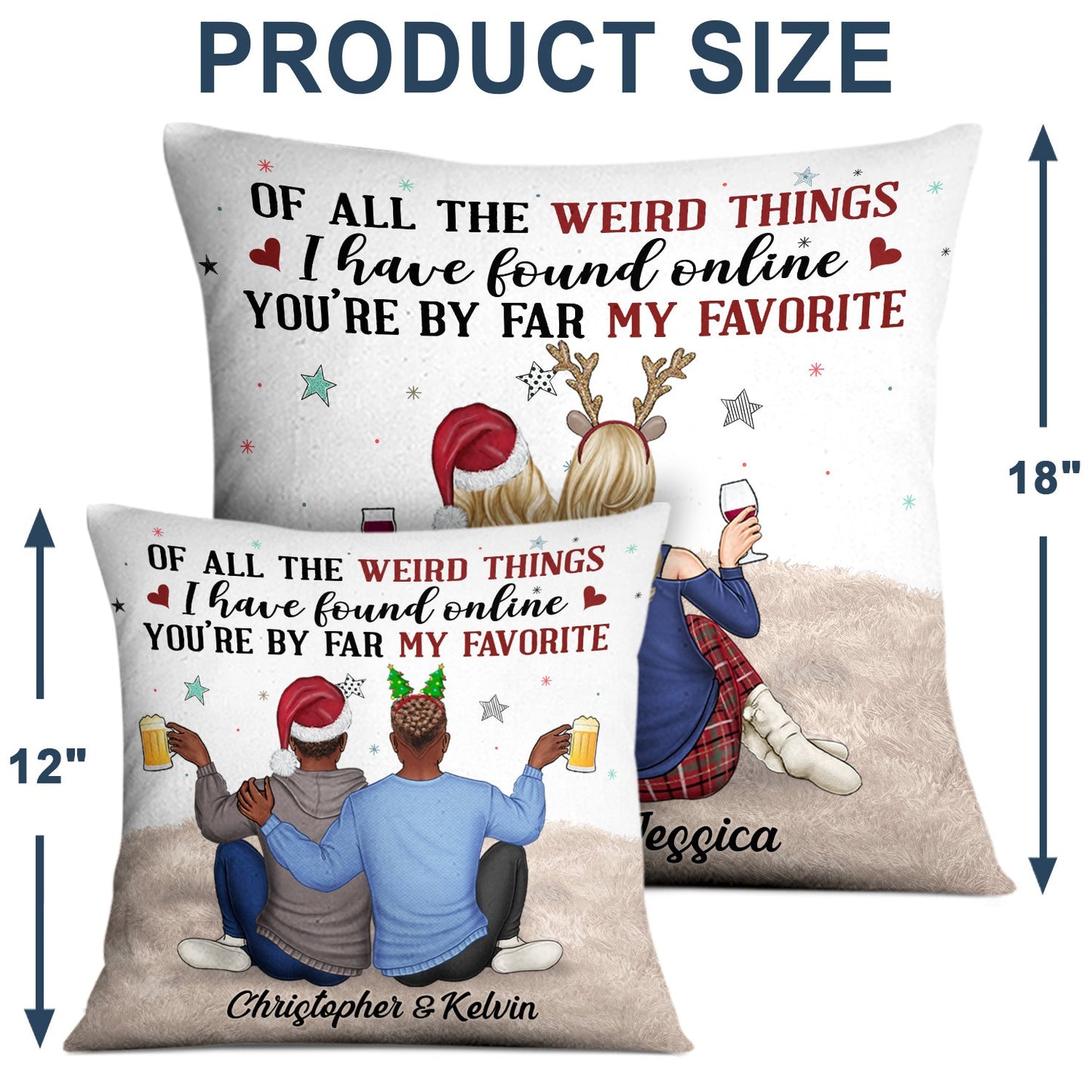 Of All The Weird Things - Anniversary, Loving Gift For Couples, Husband, Wife - Personalized Pillow