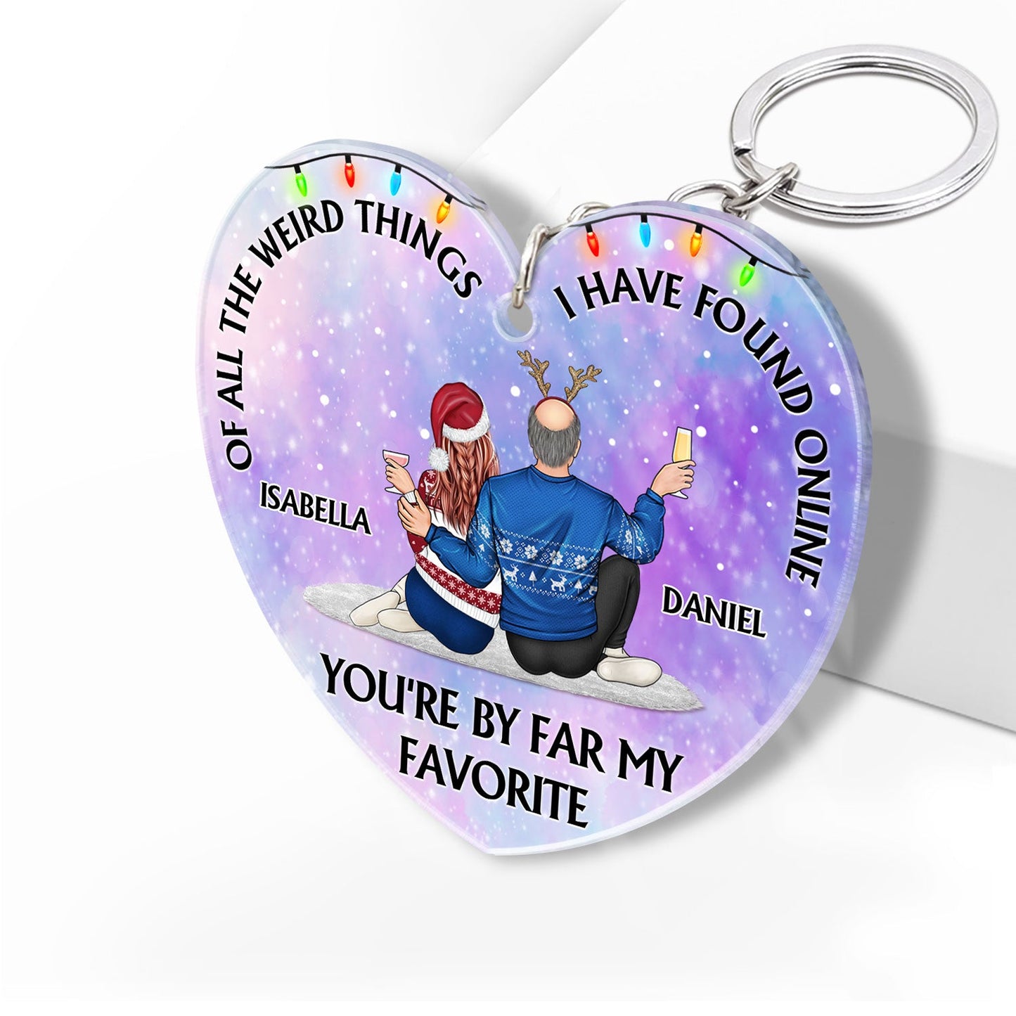 Of All The Weird Things - Anniversary, Loving Gift For Couples, Husband, Wife - Personalized Acrylic Keychain