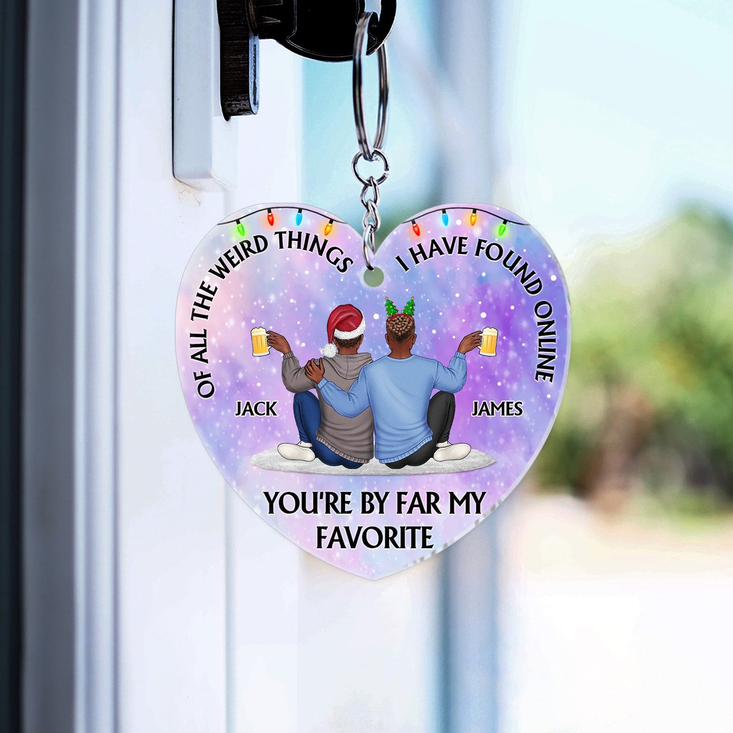 Of All The Weird Things - Anniversary, Loving Gift For Couples, Husband, Wife - Personalized Acrylic Keychain