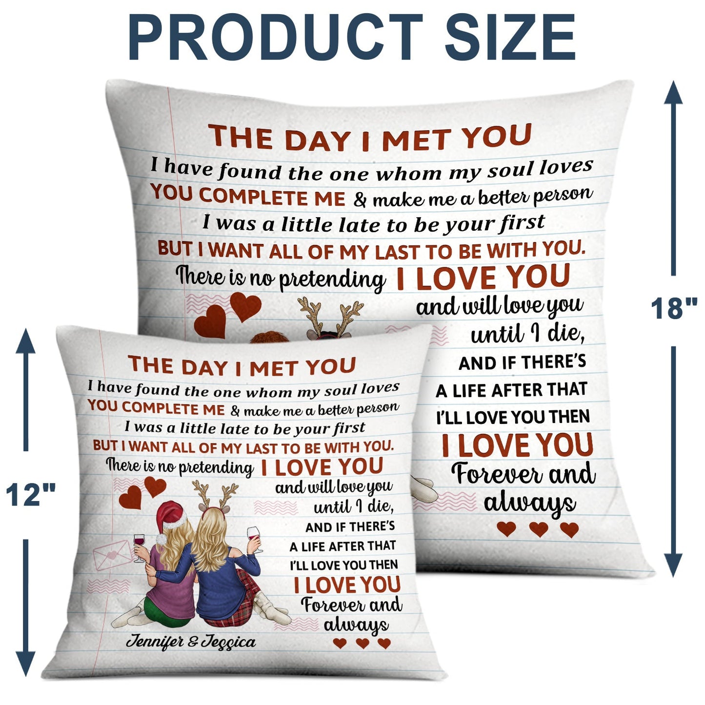 The Day I Met You - Anniversary, Loving Gift For Couples, Husband, Wife - Personalized Pillow