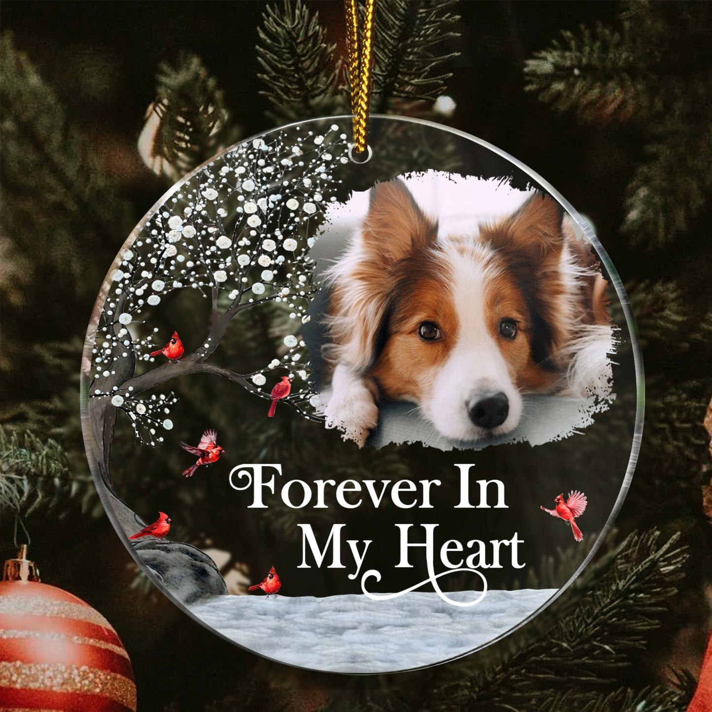 Custom Photo I'm Always With You - Memorial Gift For Family, Friends - Personalized Circle Acrylic Ornament