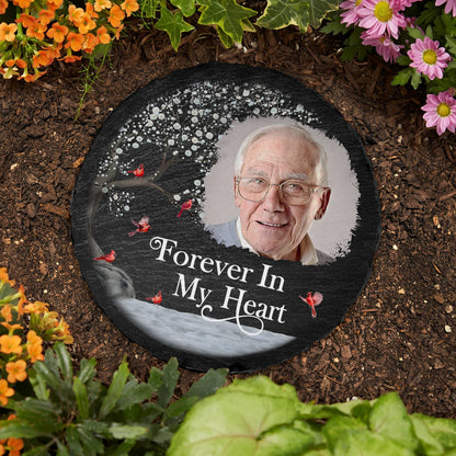 Custom Photo I'm Always With You - Memorial Gift For Family, Friends - Personalized Circle Memorial Garden Stone